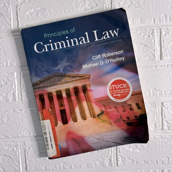 Pearson Other - Principles of Criminal Law, 7th edition
Published by Pearson, Roberson O'Reilley